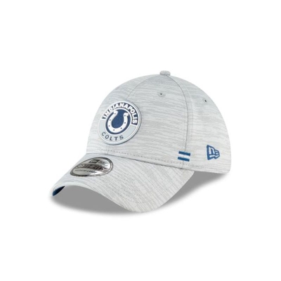 Grey Indianapolis Colts Hat - New Era NFL Official NFL Fall Sideline 39THIRTY Stretch Fit Caps USA2875390